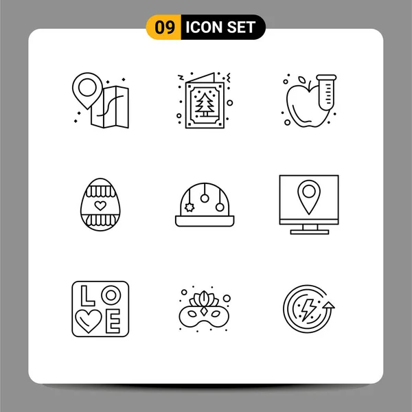 Universal Icon Symbols Group Modern Outlines Toy Baby Test Vacation - Stok Vektor