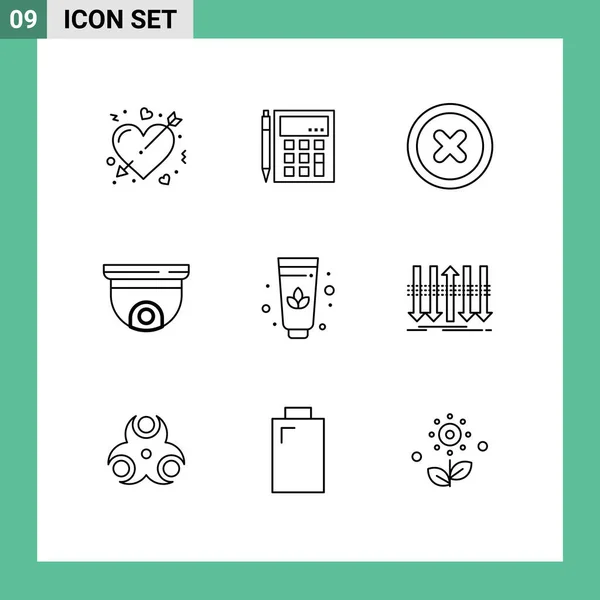 Stock Vector Icon Pack Mit Linienzeichen Und Symbolen Für Dach — Stockvektor