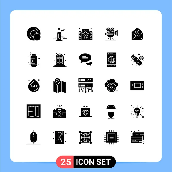 Stock Vector Icon Pack Líneas Signos Símbolos Para Profesionales Películas — Vector de stock