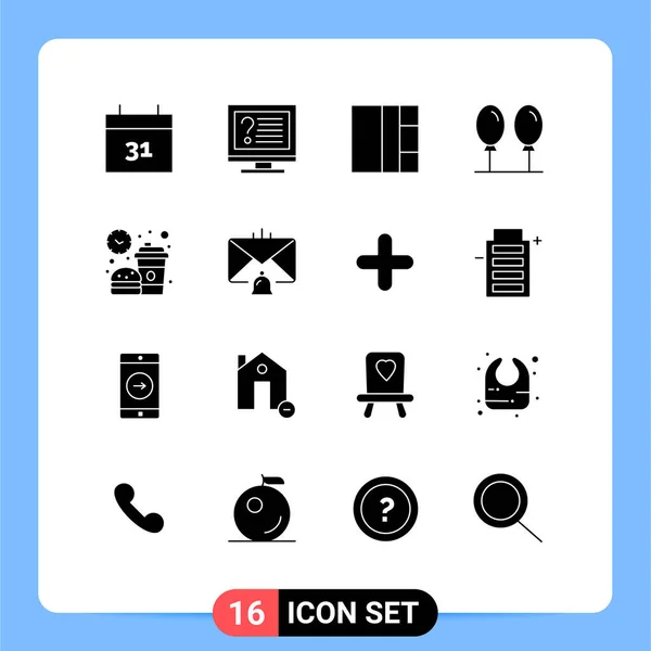 Universal Icon Symbolen Groep Van Moderne Solid Glyphs Van Maaltijd — Stockvector