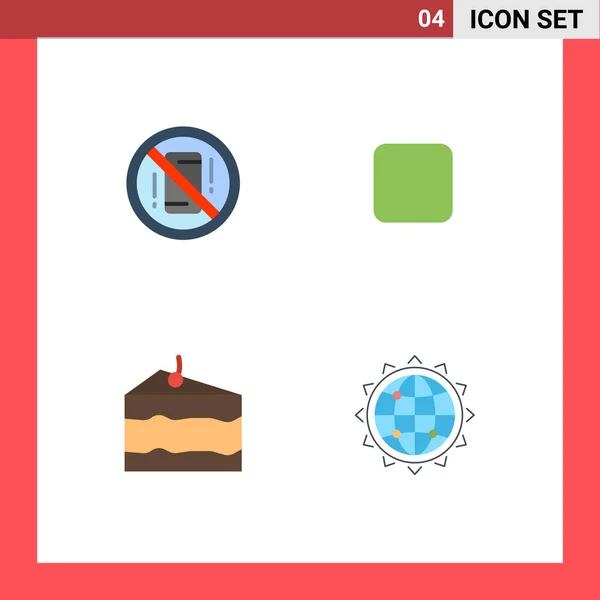 Set Commercial Flat Icons Pack Avoid Drink Check Box Food — Stock Vector