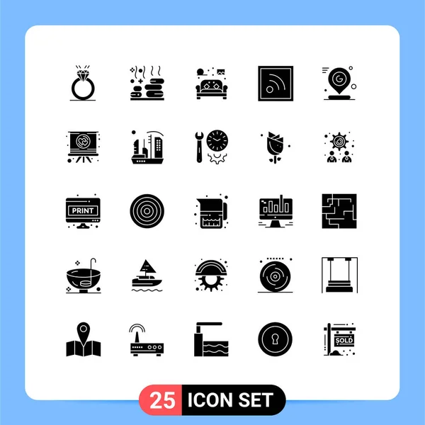 Universal Icon Symbols Group Modern Solid Glyphs Google News Wellness — Stock Vector