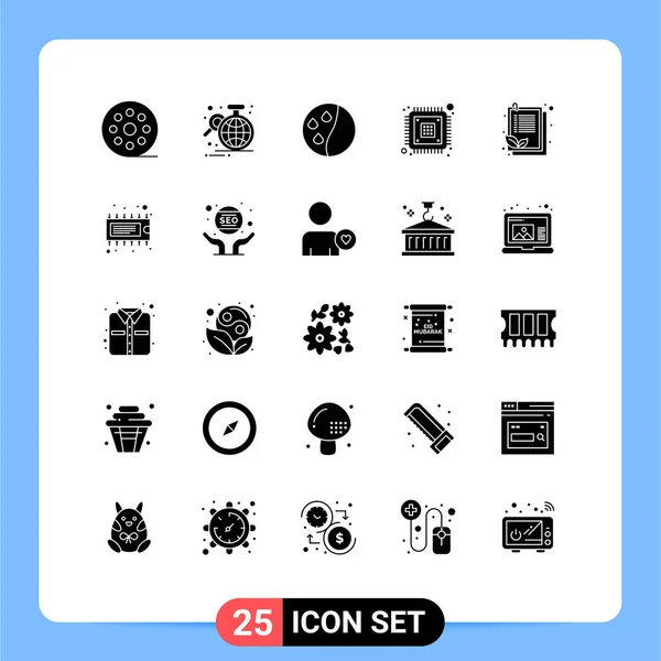 User Interface Solid Glyph Pack Modern Signs Symbols Check List — Stockový vektor