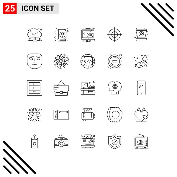 Universal Icon Group Modern Lines Mardi Gras Carnival Email Target — стоковый вектор