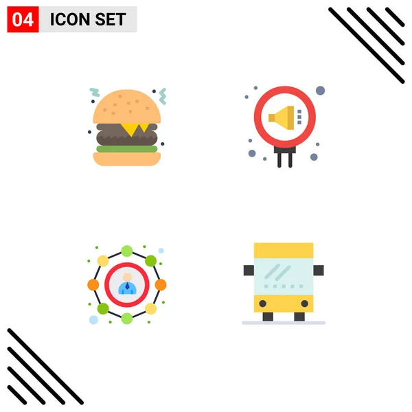 Stock Vector Icon Pack Mit Linienzeichen Und Symbolen Für Burger — Stockvektor