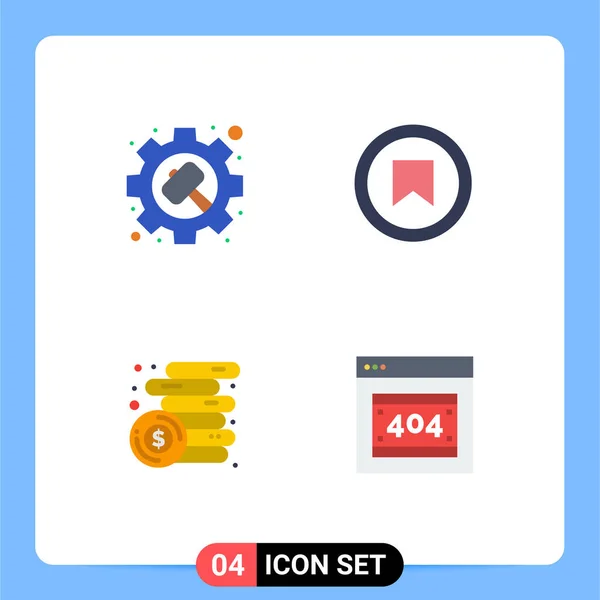 User Interface Pack Basic Flat Icons Gear Income Settings Tag — Stockový vektor