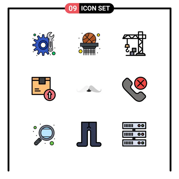 Universele Pictogram Symbolen Groep Van Moderne Filledline Platte Kleuren Van — Stockvector