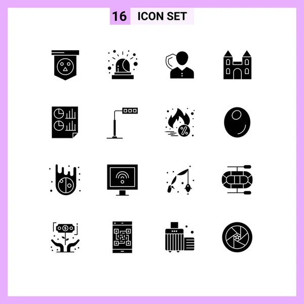 Universal Icon Symbols Group Modern Solid Glyphs Cross Cathedral Employee — Vetor de Stock