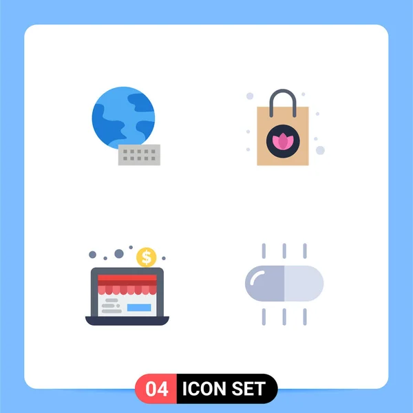 User Interface Pack Basic Flat Icons World Drug Handbag Economy — Stockový vektor