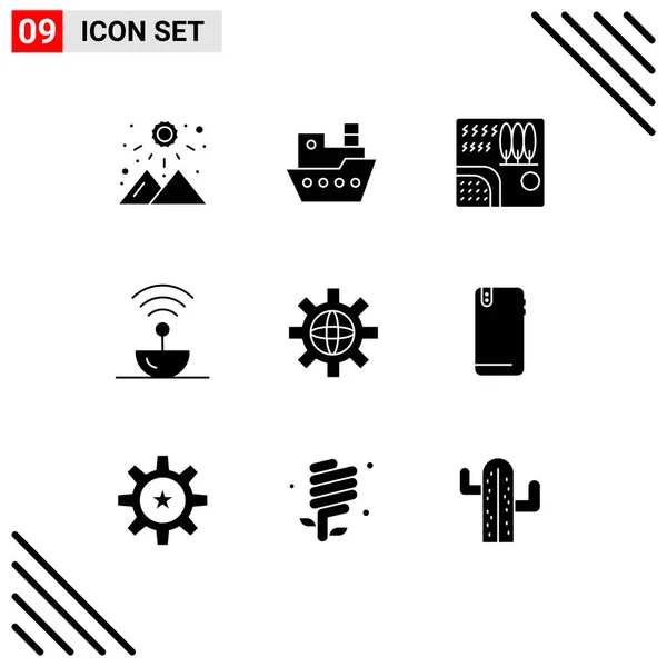 Vector Stock Icon Pack Líneas Señales Símbolos Para Espacio Ciencia — Vector de stock