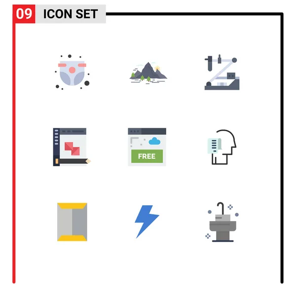 Set Modern Icons Sysymbols Signs Development Coding Mountain Research Genetics — Vector de stock