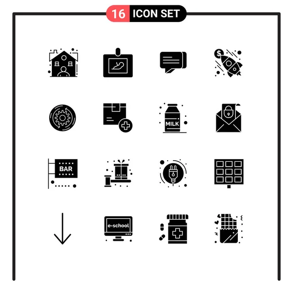 Set Von Modernen Symbolen Symbole Zeichen Für Unternehmen Lösung Chat — Stockvektor