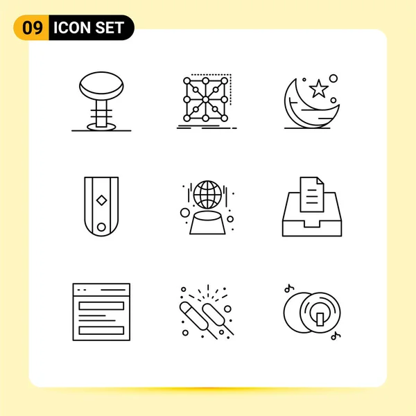 Stock Vector Icon Pack Mit Linienzeichen Und Symbolen Für Ein — Stockvektor