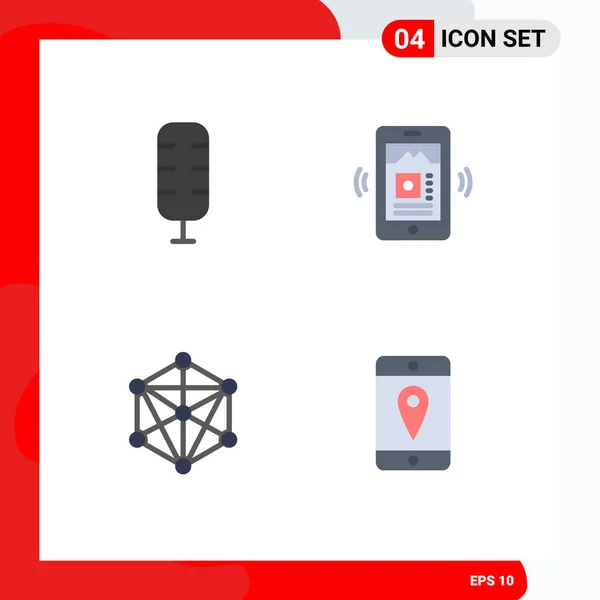 Creative Icons Modern Signs Sysymbols Commentator Machine Mobile Data Location — Vector de stock