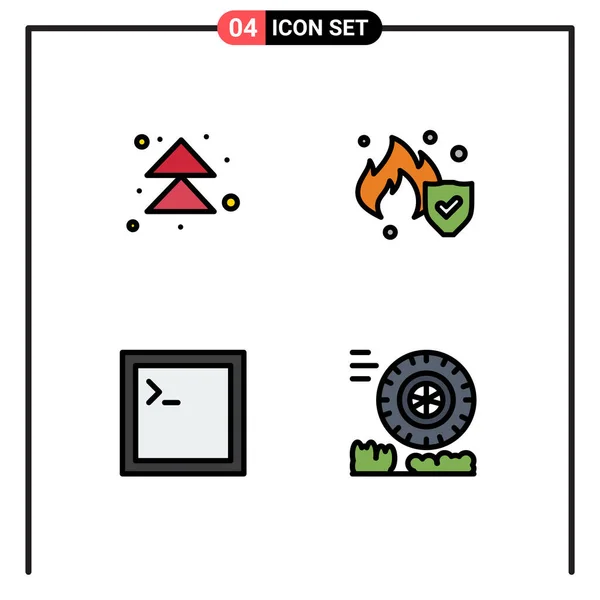 Set Modern Icons Symbols Signs Arrow Terminal Service Motion Editable — Stock Vector