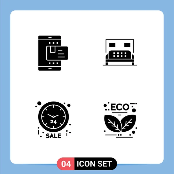 Creative Icons Modern Jelek Szimbólumok Kereskedelem Eladó Ágy Kedvezmény Szerkeszthető — Stock Vector