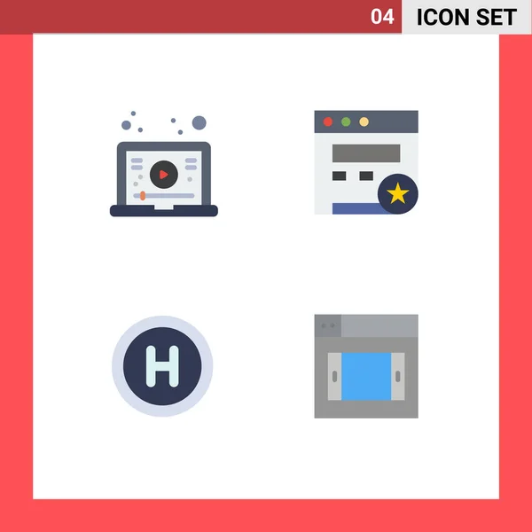 Mobile Interface Flat Icon Set Van Pictogrammen Van Internet Teken — Stockvector