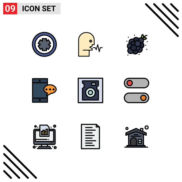 Vector Icon Pack Line Signs Symbols Disk Chat Talk Talk — 스톡 벡터