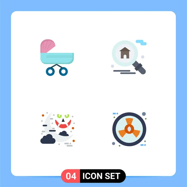 Universal Icon Symbols Group Modern Flat Icons Trolly Moon Push — Vetor de Stock