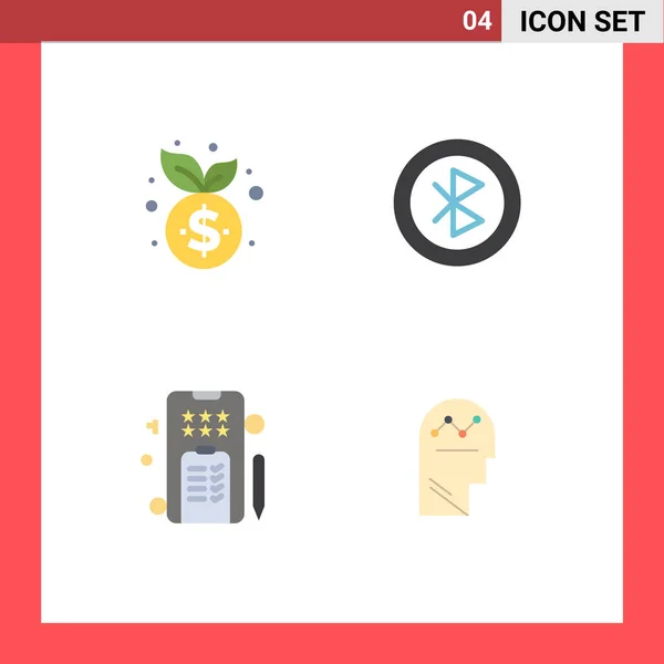 Paquete Icon Flat Símbolos Universales Negocio Móvil Finanzas Dispositivos Bloc — Vector de stock