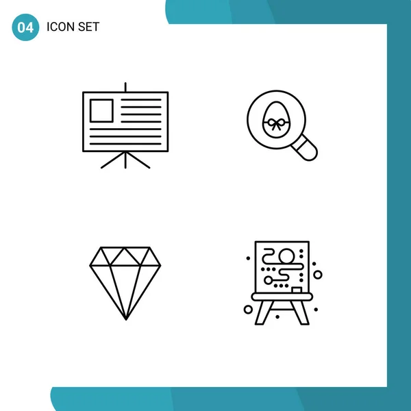 Universal Icon Symbols Group Modern Filledline Flat Colors Analytics Jewelry — Vetor de Stock