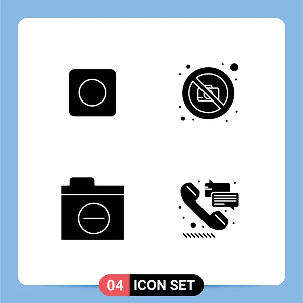Stock Vector Icon Pack Line Signs Symbols App Details Camera — 스톡 벡터