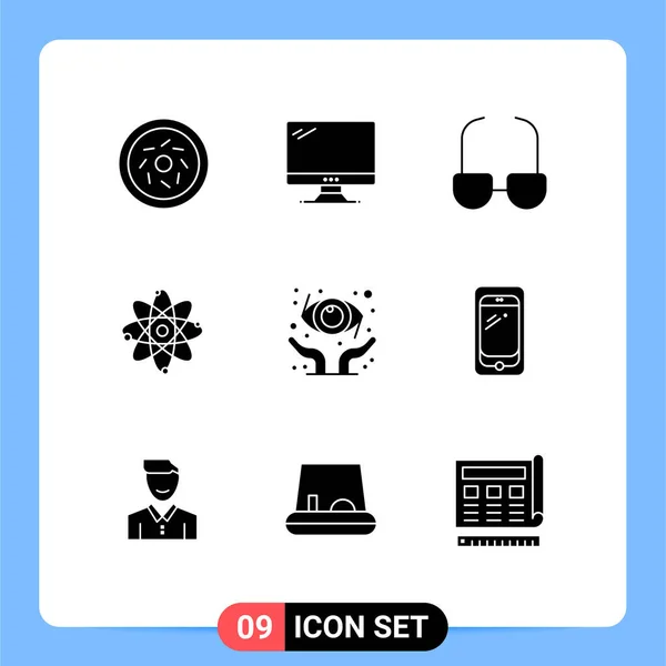 User Interface Pack Basic Solid Glyphs Ophthalmology Protect Glasses Laboratory — Stock Vector