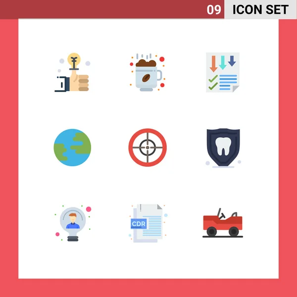 Pictogramme Ensemble Couleurs Plates Simples Badge Dans Monde Entier Flèches — Image vectorielle