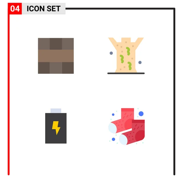 Icône Plate Pack Symboles Universels Cadre Batterie Disposition Soins Santé — Image vectorielle