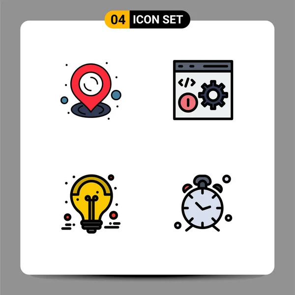 Universal Icon Symbols Group Modern Filledline Flat Colors Map Colltures — 스톡 벡터