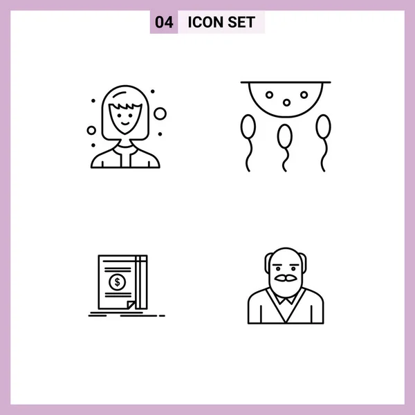 Icône Vectorielle Stock Paquet Signes Symboles Ligne Pour Avatar Argent — Image vectorielle