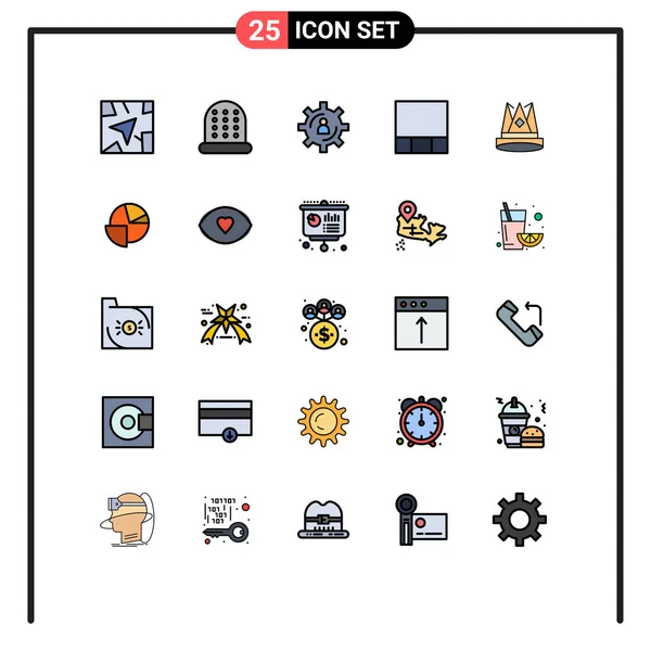 Universal Icon Symbols Group Modern Filled Line Flat Colors Achievement — Διανυσματικό Αρχείο