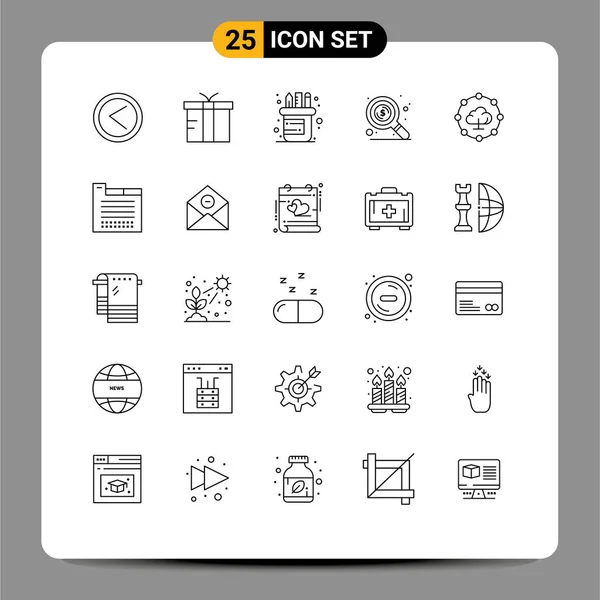 Creative Icons ネットワーク オフィス クラウドコンピューティング お金の現代的な記号と記号編集可能なベクトルデザイン要素 — ストックベクタ