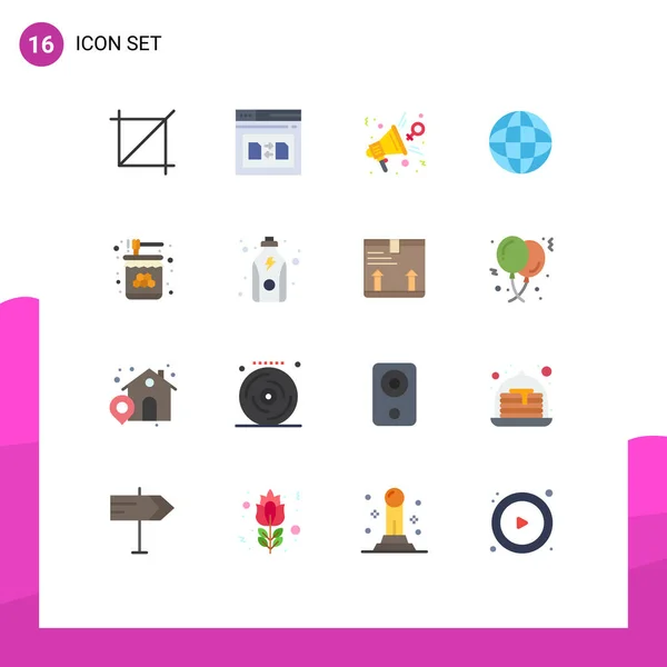 Universal Icon Symbols Group Modern Flat Colors Crop Opinion Secure —  Vetores de Stock