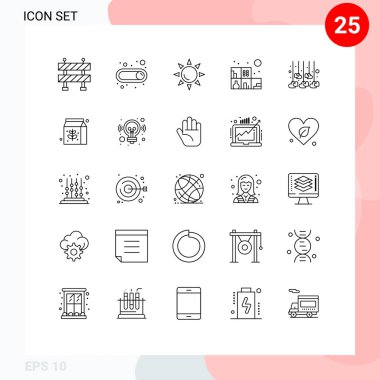Web siteleri için 25 Satır konsepti Mobil ve Uygulamalar paketi, yemek, ev, düğün, kalp Düzenlenebilir Vektör Tasarım Elemanları