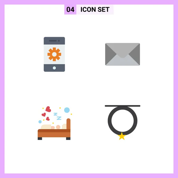 Set Modern Icons Sysymbols Signs Cell Hotel Settings Message Sleep — Archivo Imágenes Vectoriales