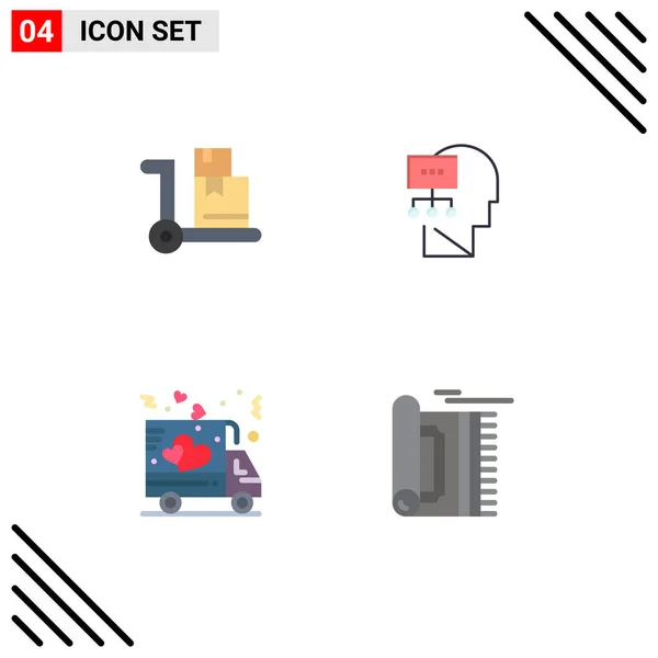 Editable Vector Line Pack Simple Flat Icons Cart Shipping Planning — Vector de stock