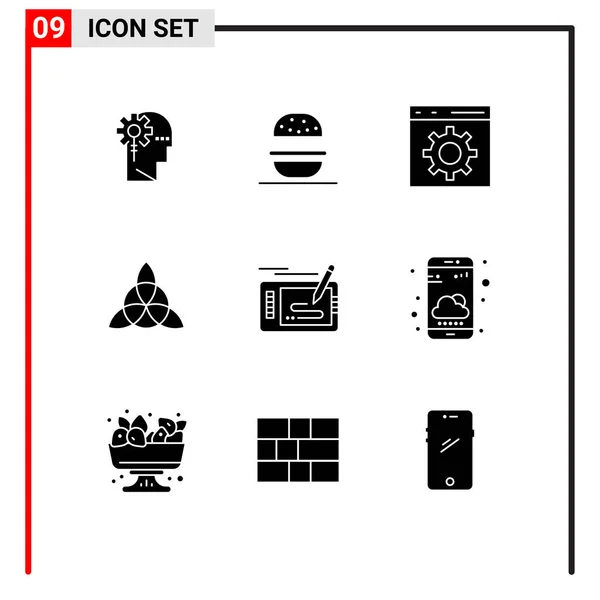 Creative Icons Современные Знаки Символы Игры Цветок Сша Ирилэнд Программирование — стоковый вектор