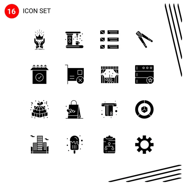 Universal Icon Symbols Group Modern Solid Glyphen Crimping Building Maker — Stockvektor