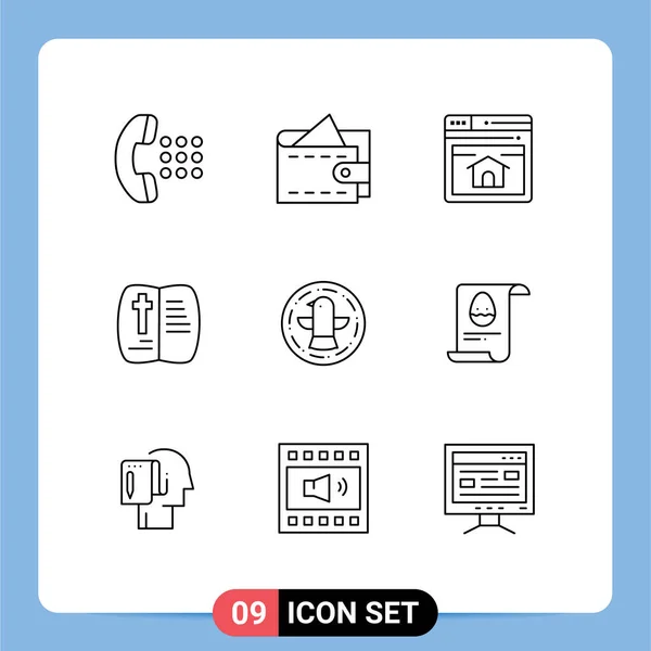 Pictogram Set Van Eenvoudige Schema Van Viering Amerikaans Web Natuur — Stockvector