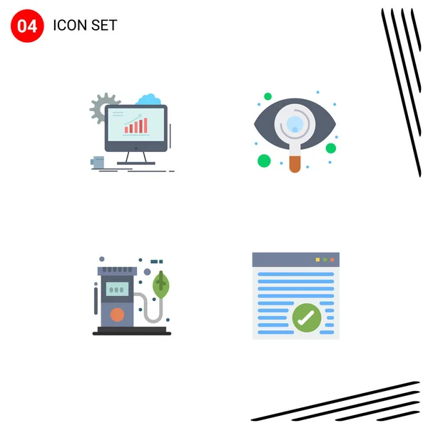 Creative Icons Modern Signs Sysymbols Analytics Eco Web Search Oil — Vector de stock