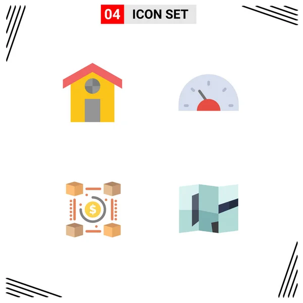 Modern Set Flat Icons Pictograph City Currency Arrow Creative Editable — Archivo Imágenes Vectoriales