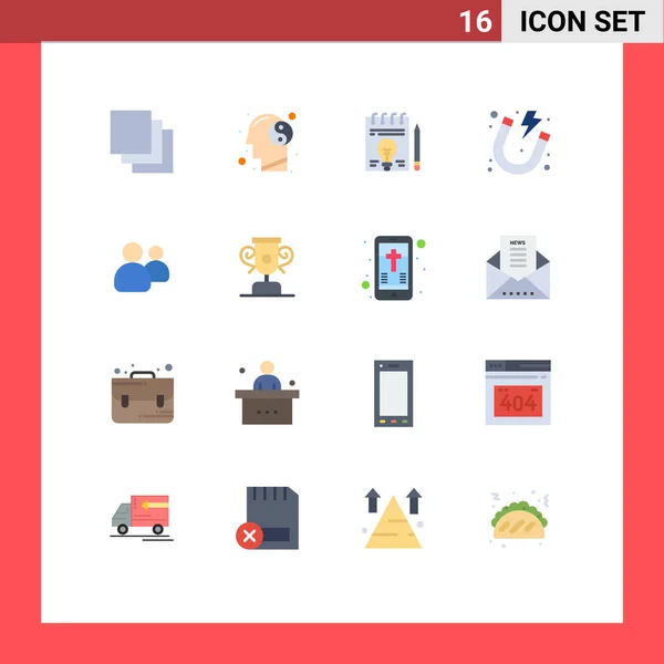 Stock Vector Icon Pack Líneas Símbolos Para Usuarios Amigos Documentos — Vector de stock
