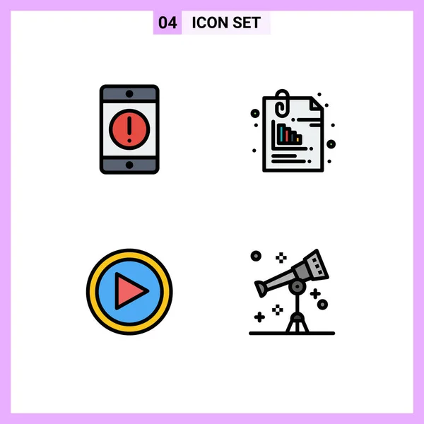 Vector Stock Icon Pack Líneas Signos Símbolos Para Alerta Pin — Archivo Imágenes Vectoriales