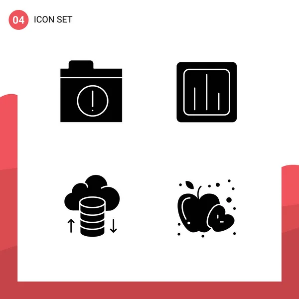 Solid Gyph Concepto Para Websites Mobile Apps Alertas Red Nube — Vector de stock