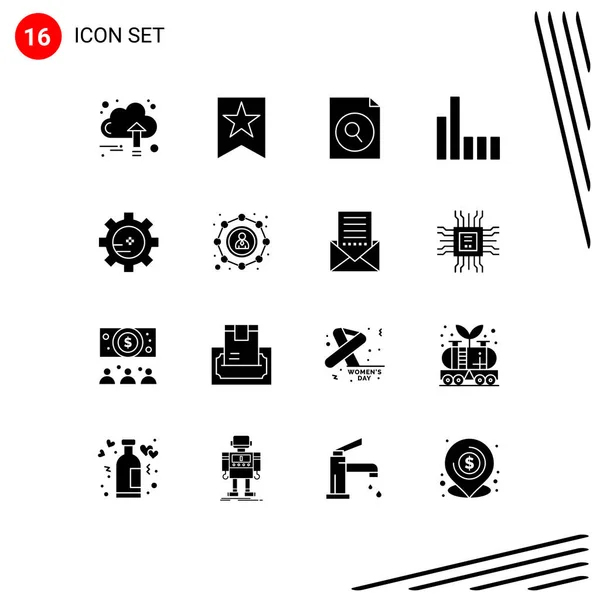 Icônes Créatives Signes Symboles Modernes Affiliation Laboratoire Réglage Document Équipement — Image vectorielle
