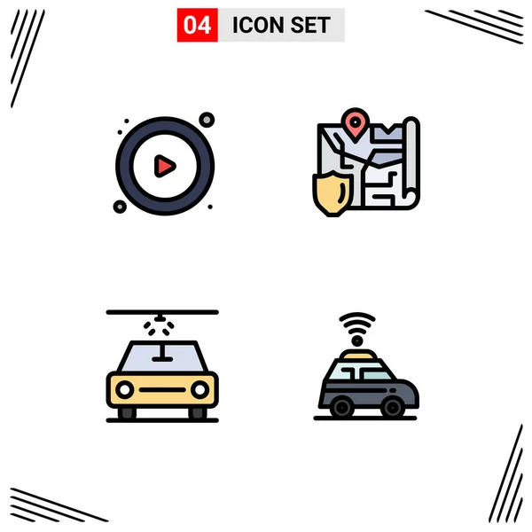 Set Modern Icons Symbols Signs Control Car Gdpr Security Map — Stockový vektor