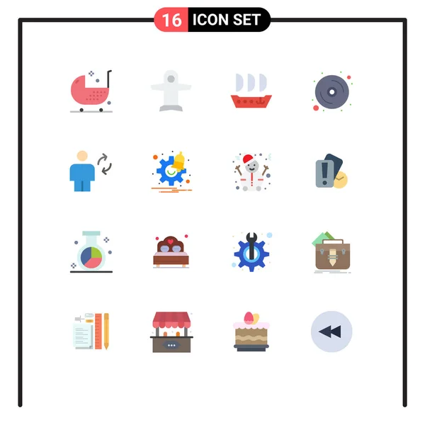 Universal Icon Symbols Group Modern Flat Colors Baby Argosy Fitness — Stockový vektor