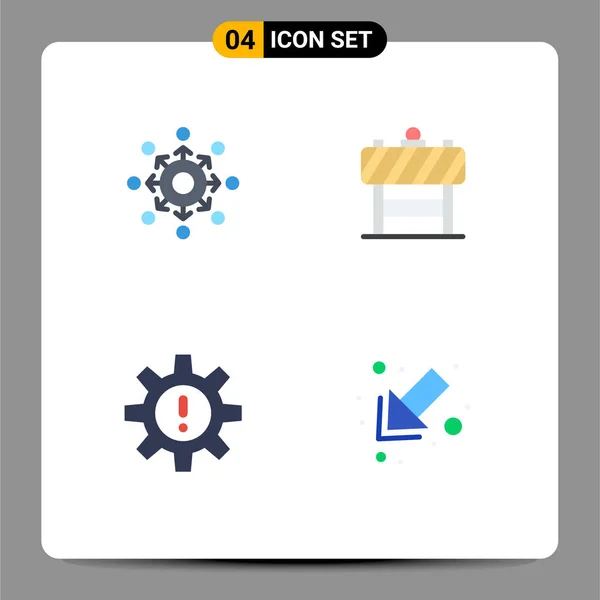 Interfejs Użytkownika Płaska Ikona Pakiet Nowoczesnych Znaków Symboli Sieci Team — Wektor stockowy