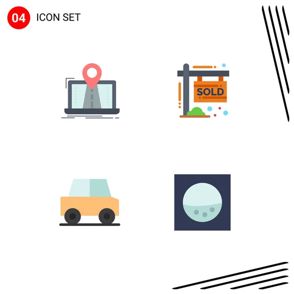 Stock Vector Icon Pack Line Signs Symbols Navigation Car Gps — 스톡 벡터